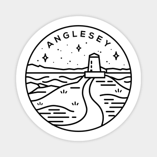 Anglesey, North Wales Emblem - White Magnet